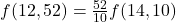 f(12,52)=\frac{52}{10}f(14,10)